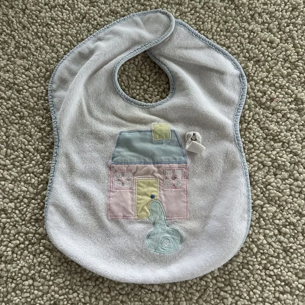 Set of 6 Vintage Baby Pastel Toddler Bibs Colorful VTG 90s